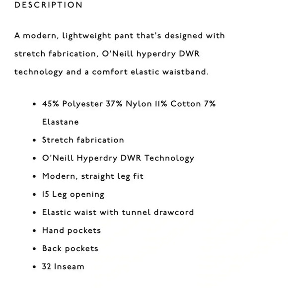🎉HOST PICK 🎉O’Neill | Venture Elastic Waist Hybrid  Pants - Picture 4 of 9